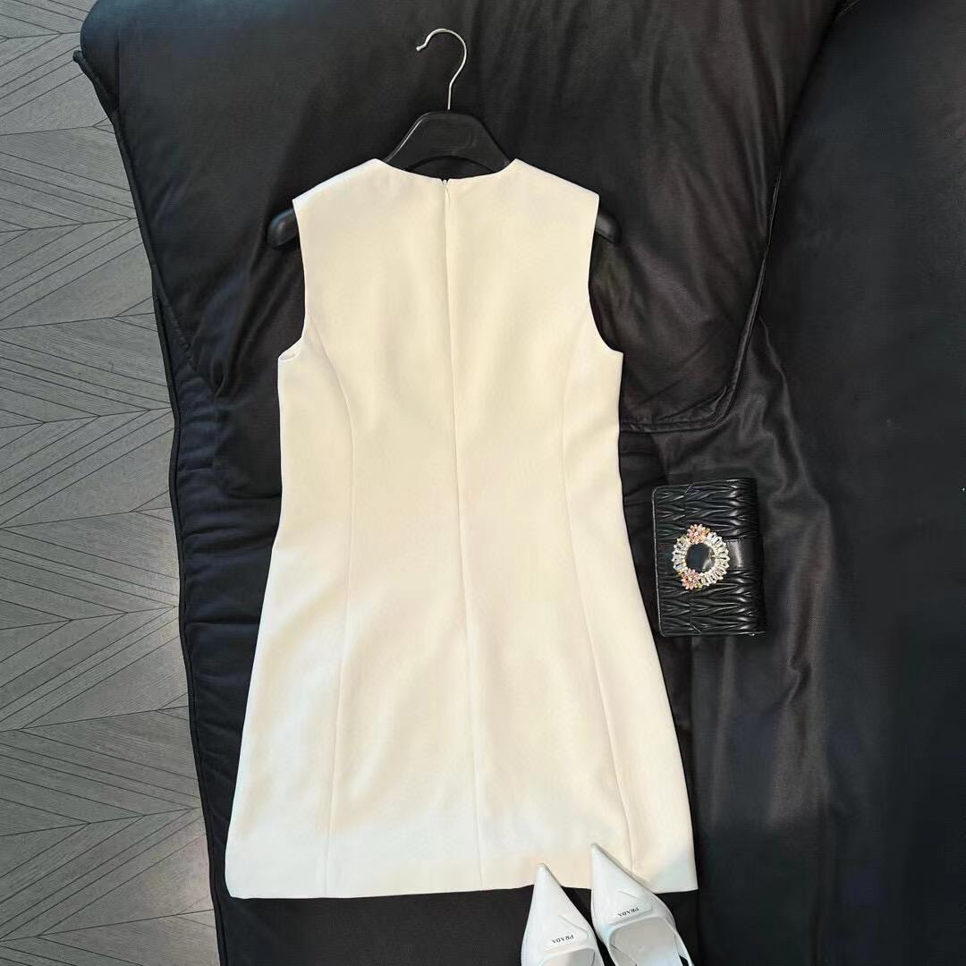 New high-end exquisite logo waist vest dress