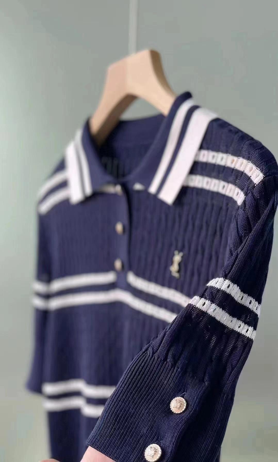 New style contrast pattern knitted short polo short sleeve