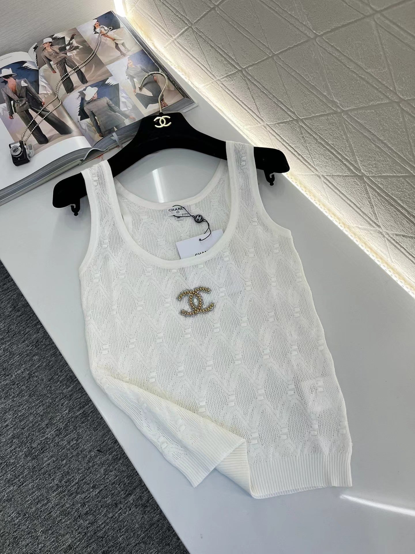 CC new beaded logo knitted vest