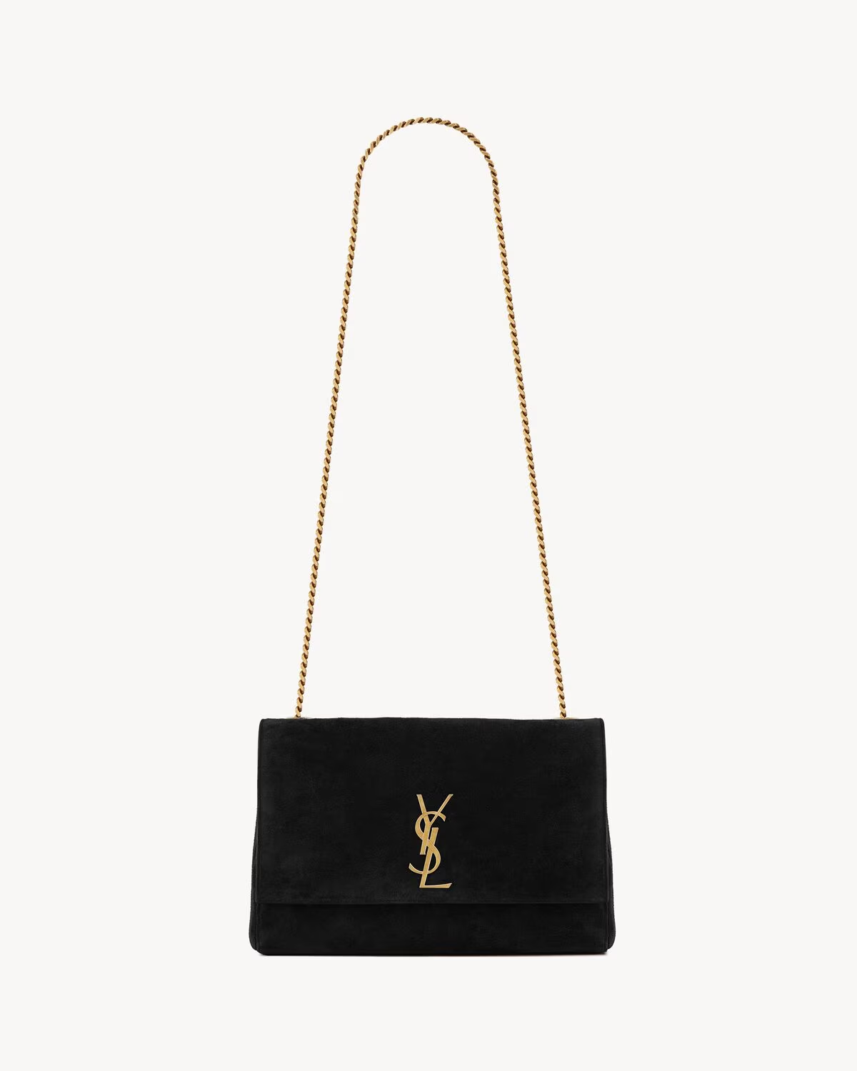 YSL Crocodile Embossed Manhattan Black Gold（28.5×20×6cm）