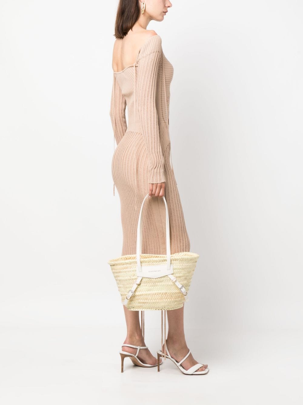 GVC woven straw shoulder bag(35x16x23cm)