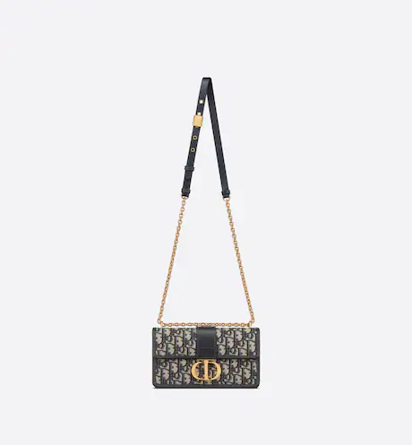 CD 30 MONTAIGNE  BAG WITH CHAIN Blue（21.5 x 12 x 6 cm）