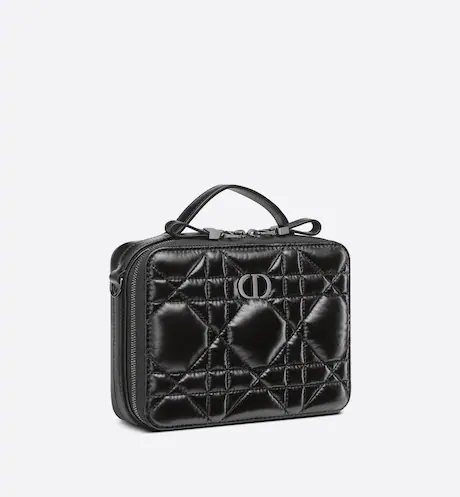 CD CARO BOX BAG Black  Calfskin（18×13×5cm）