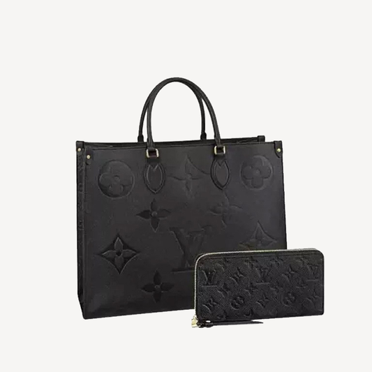 LV On-the-go GM long wallet 2-piece set deals Ref:M44925+M61864(41x 34 x 19 cm)