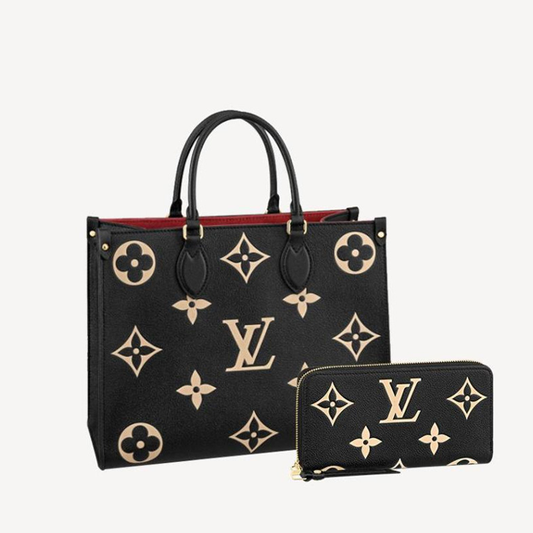 LV On the Go MM   Long Wallet 2 Piece Set Value Ref: M45495 + M80481（35 x 27 x 14 cm）