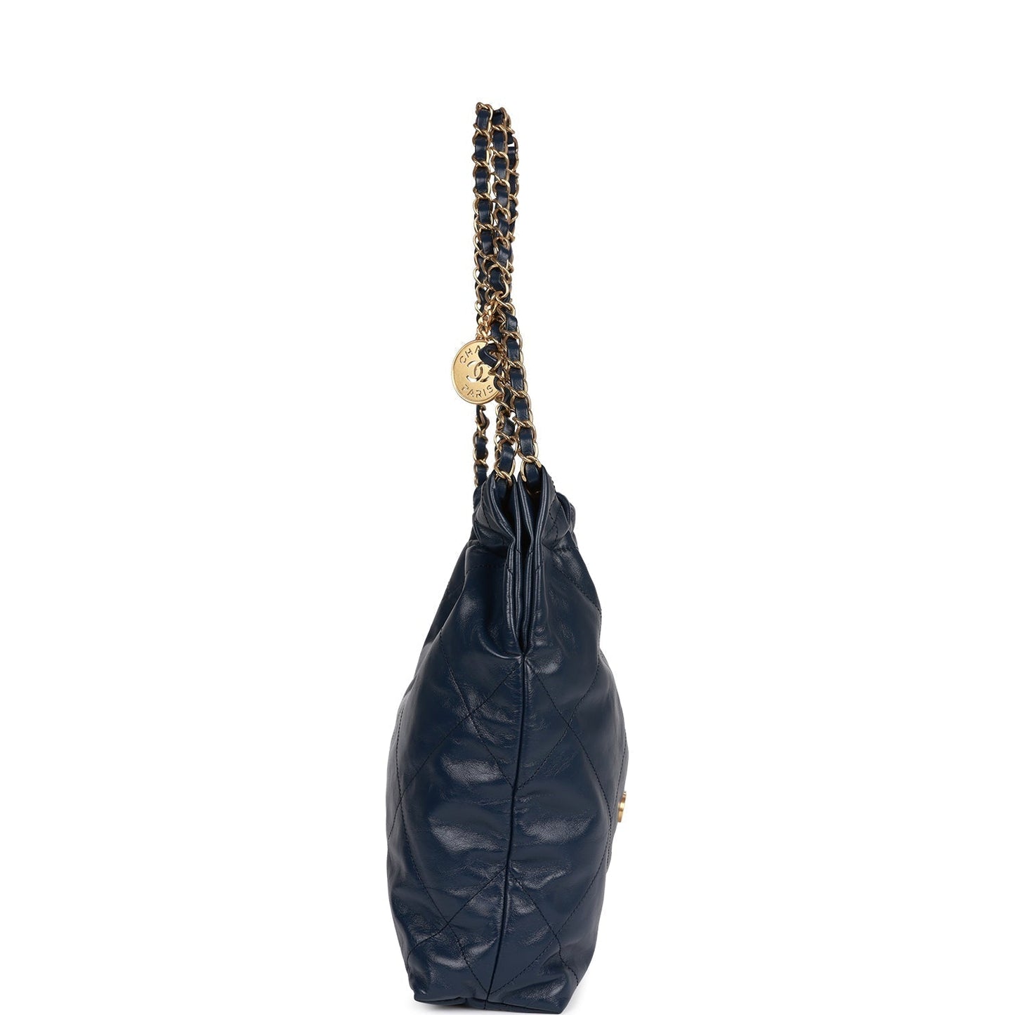 CC Large 22 Bag Navy Lambskin Antique Gold Hardware（46×45×10cm）