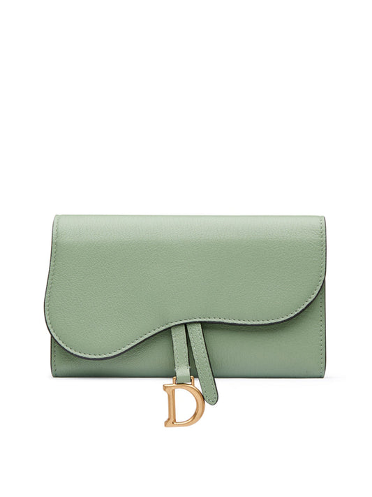 CD Di Saddle Wallet in Goatskin Queen Mint（19cm x Height: 9.5cm x Depth: 3cm）