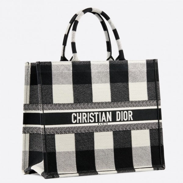 CD Di Book Tote Bag  Checkered Canvas（41.5×35×18cm）