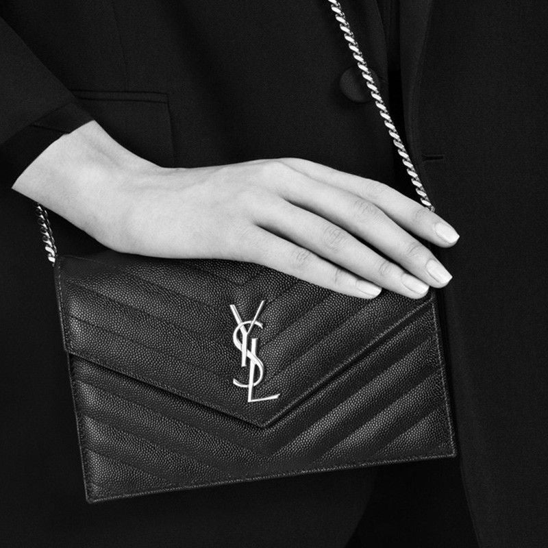 YSL Wallet In Grain De Poudre (19×12.5×3.5cm)