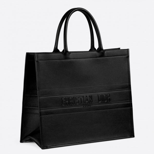 CD Di Book Tote Bag In Black Smooth Calfskin（41.5×35×18cm）