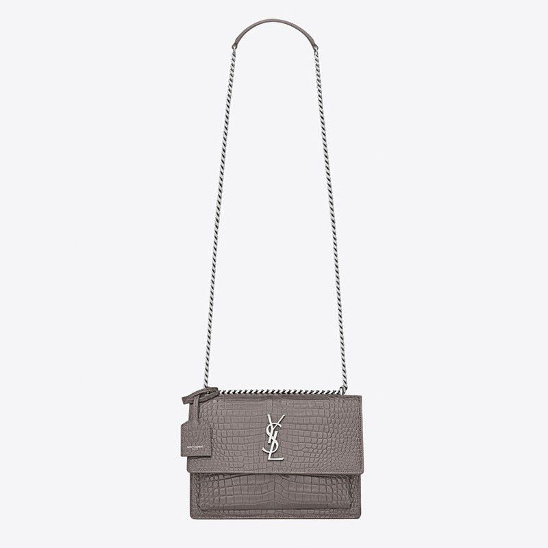 YSL In Crocodile Shiny Leather (22×16×8cm)