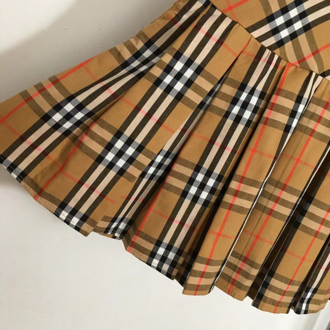 Classic Plaid Pleated Short Skirt