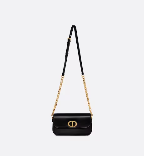 CD 30 MONTAIGNE AVENUE BAG Black Box Calfskin（22.5×12.5×6.5cm）