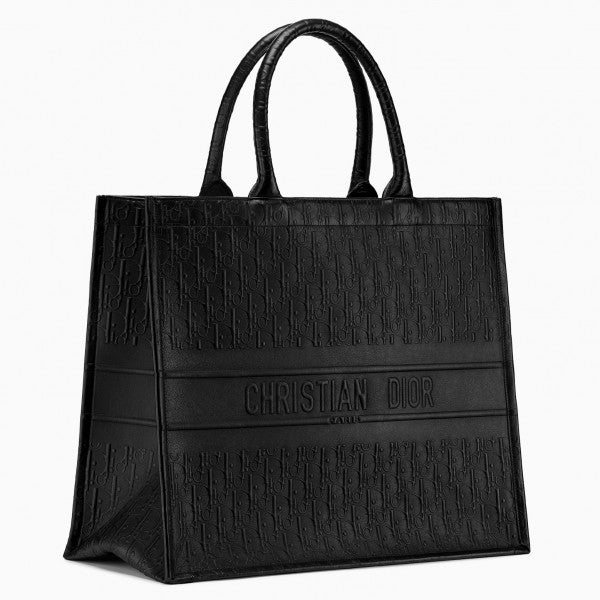 CD Di Book Tote Bag In Black  Calfskin（41.5×35×18cm）