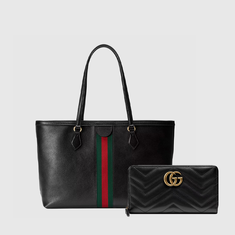 GG Ophidia medium tote+GG Marmont zip around wallet (38×28×14cm)