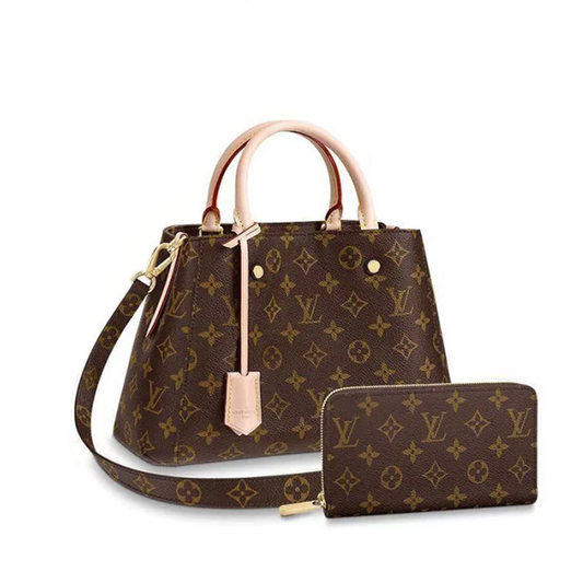 LV Montagne BB long wallet 2-piece set deals Ref: M41055 + M60017(29 x 20 x 13 cm)