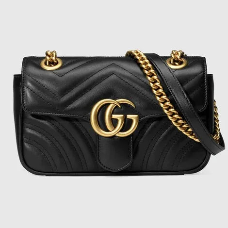 GG Marmont small shoulder bag+GG Marmont zip around wallet(25.4×15×7.62cm)