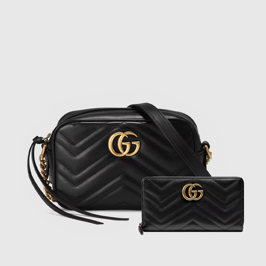 GG Marmont mini shoulder bag+GG&CC continental wallet (18×12.7×6cm)