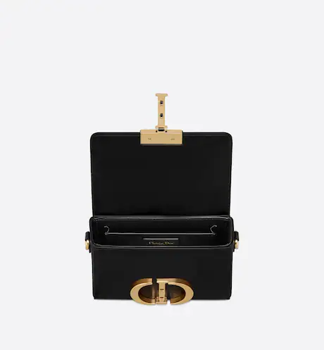 CD 30 MONTAIGNE BOX BAG Black Box Calfskin(17.5×11.5×5cm)