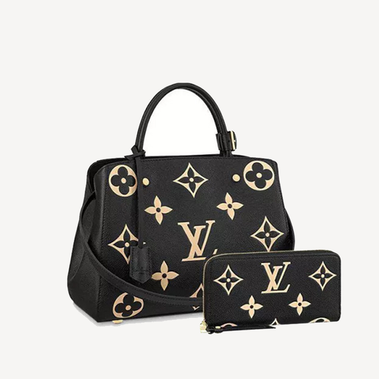 LV Montagne M long wallet 2-piece set deals Ref: M45499 + M80481(33 x 23 x 15 cm)