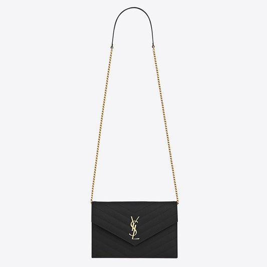 YSL Wallet In Grain De Poudre (19×12.5×3.5cm)