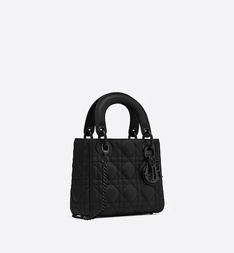 CD MINI LADY  BAG Black  Calfskin（17x15x7cm）