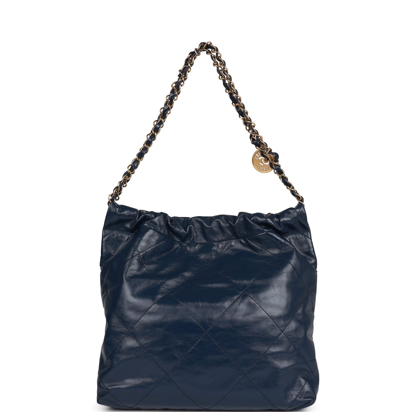 CC Large 22 Bag Navy Lambskin Antique Gold Hardware（46×45×10cm）