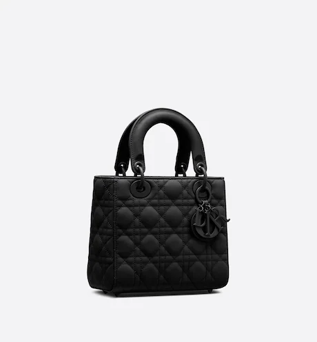 CD SMALL LADY DD&OR MY  BAG Black  Calfskin（20×16.5×8cm）