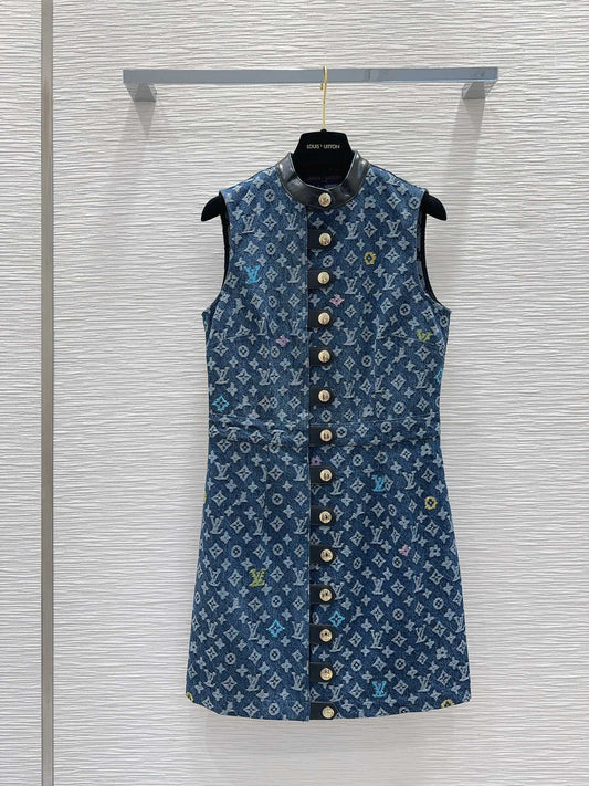 Sleeveless Denim Vest Dress