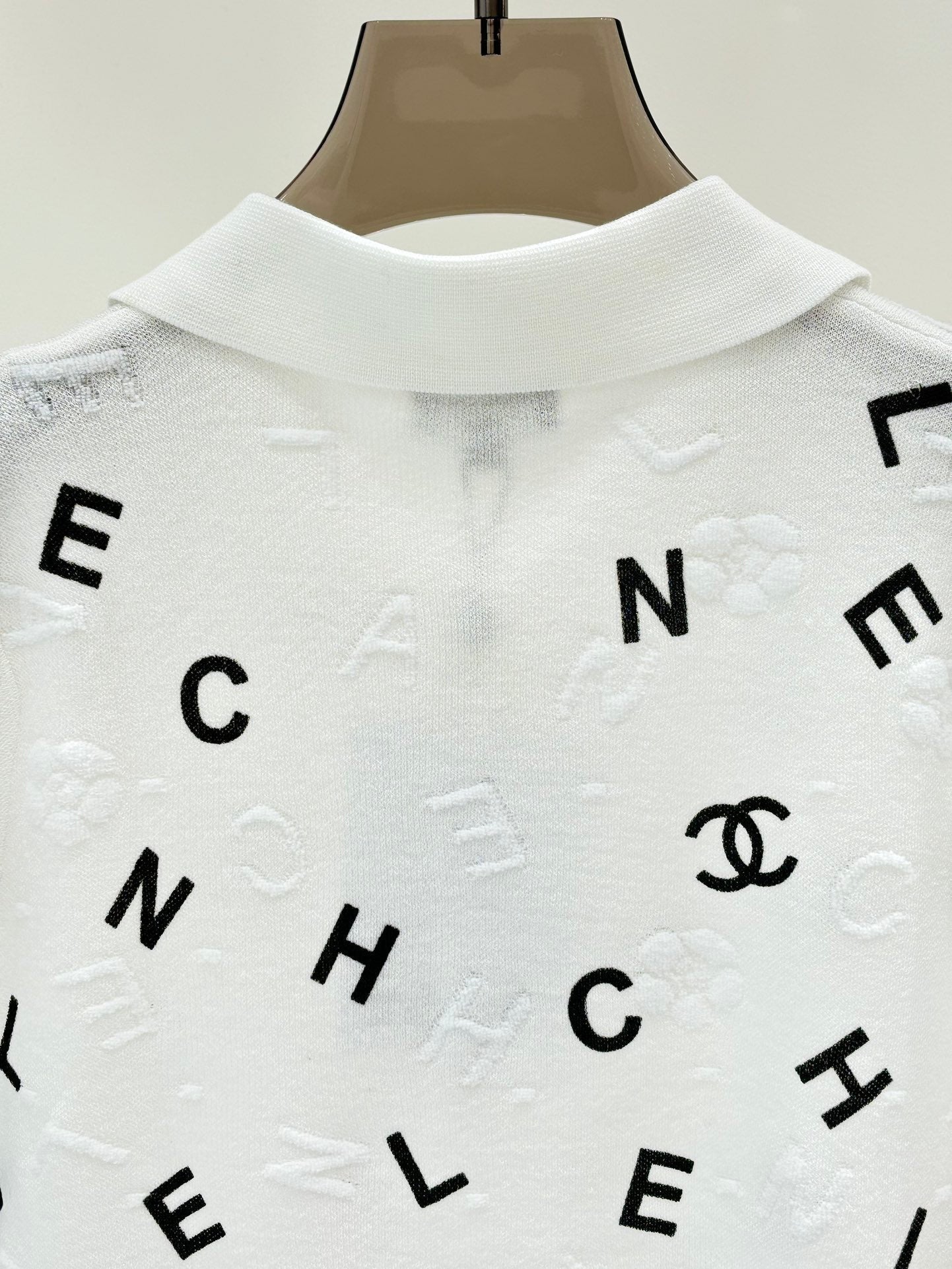 Letter print knitted short sleeves