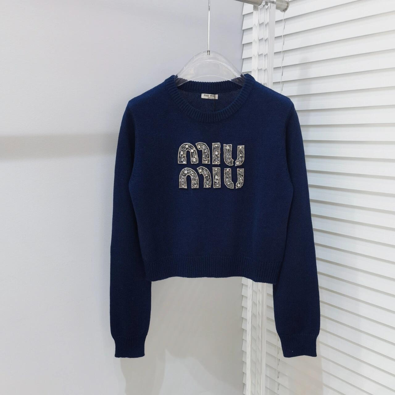 MM new hot diamond letter logo knitted long sleeve