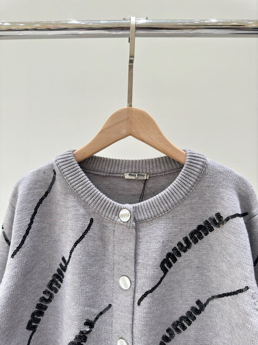 Early Autumn Letter Knitted Cardigan Sweater