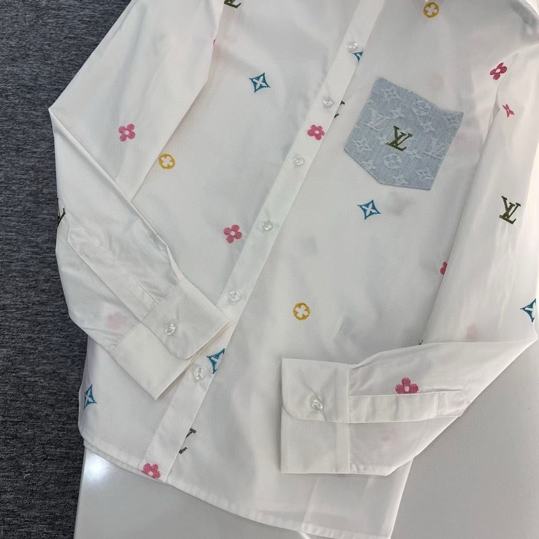 Colorful Logo Embroidered Shirt