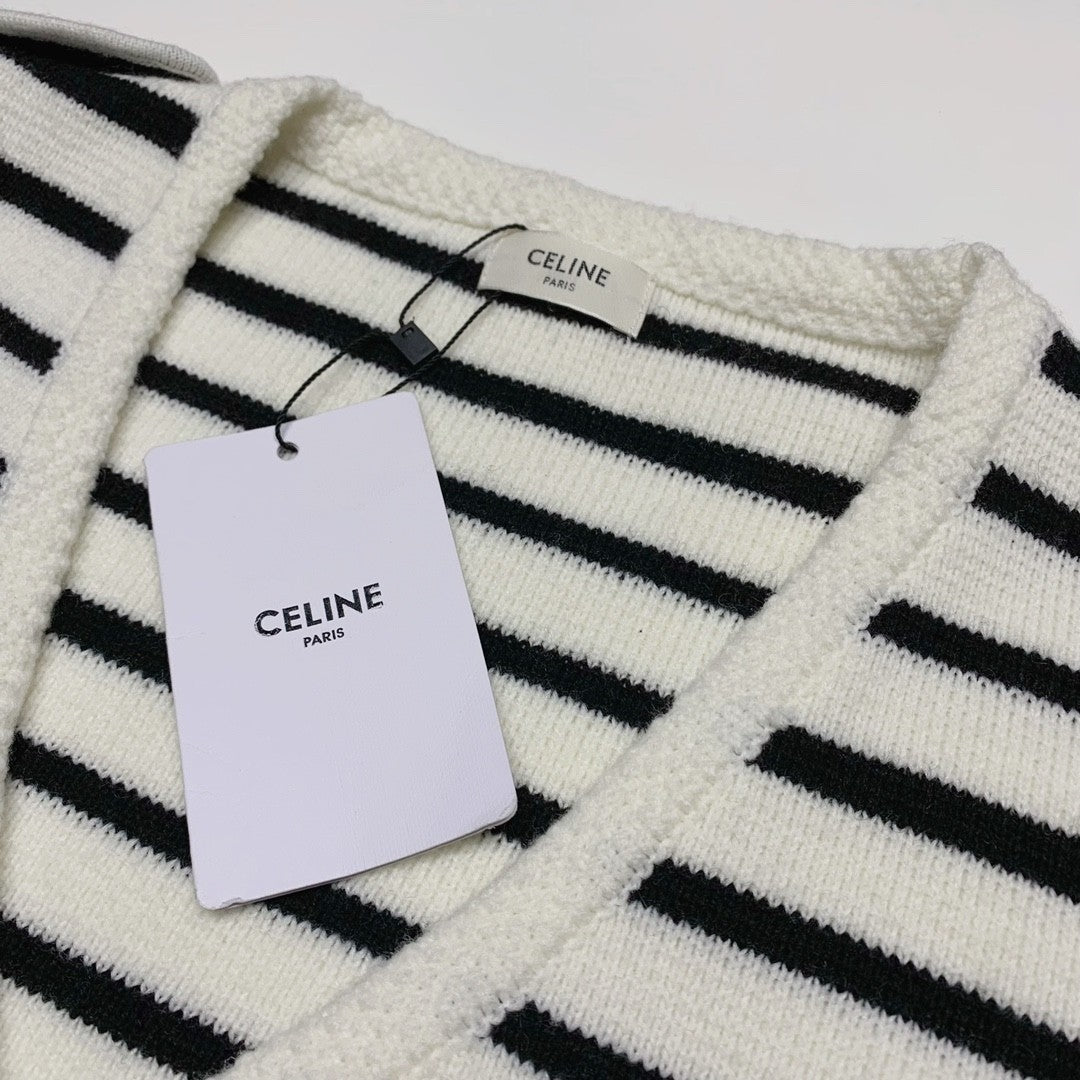 Sailor Stripe Button Wool Cardigan