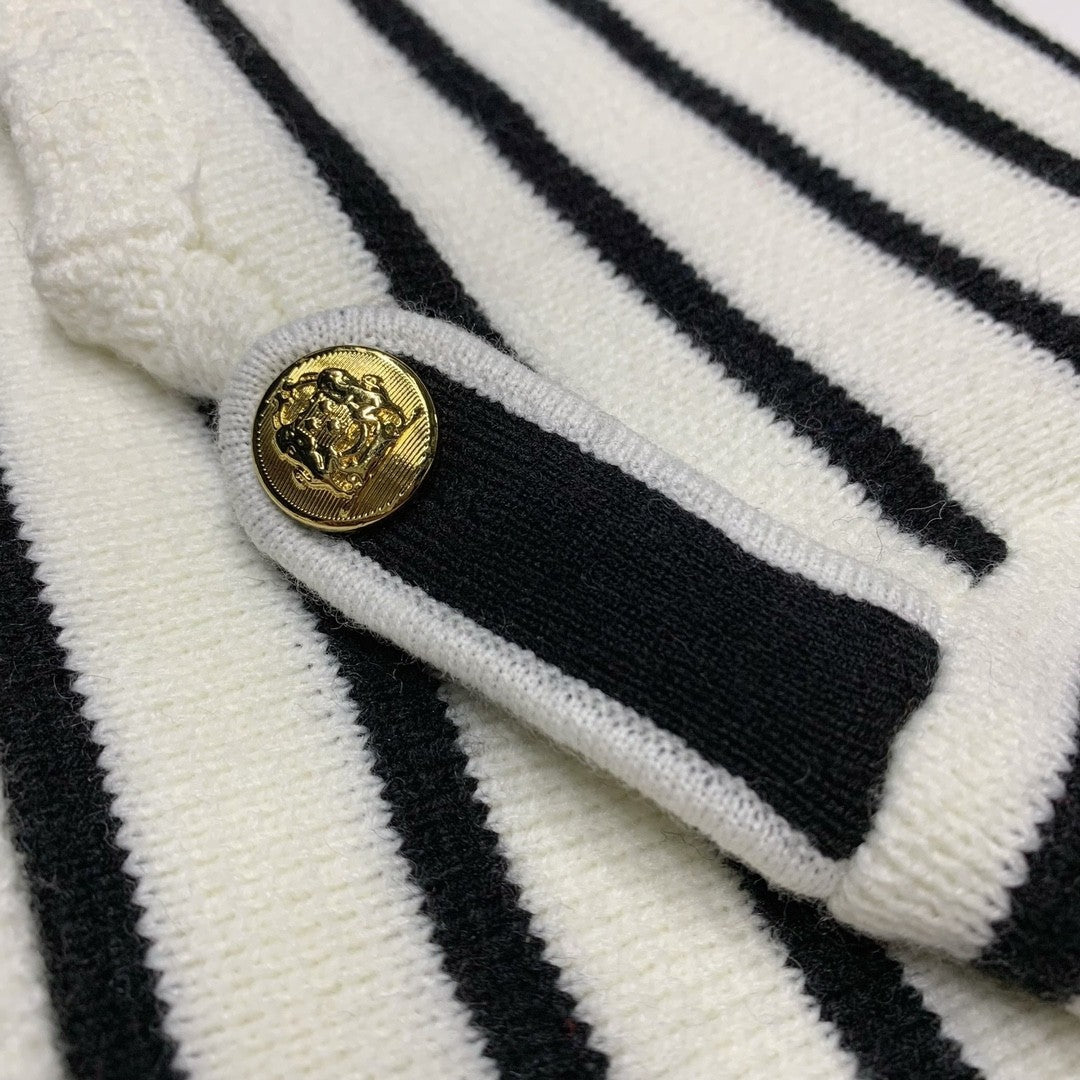 Sailor Stripe Button Wool Cardigan