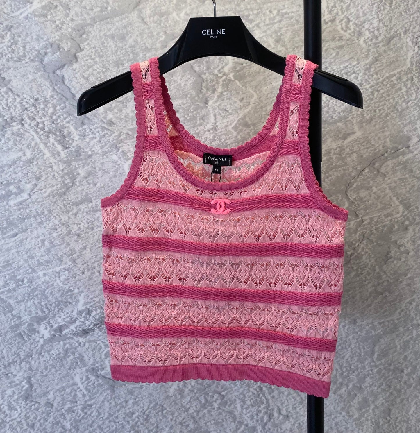 Rainbow knitted 4-color vest top