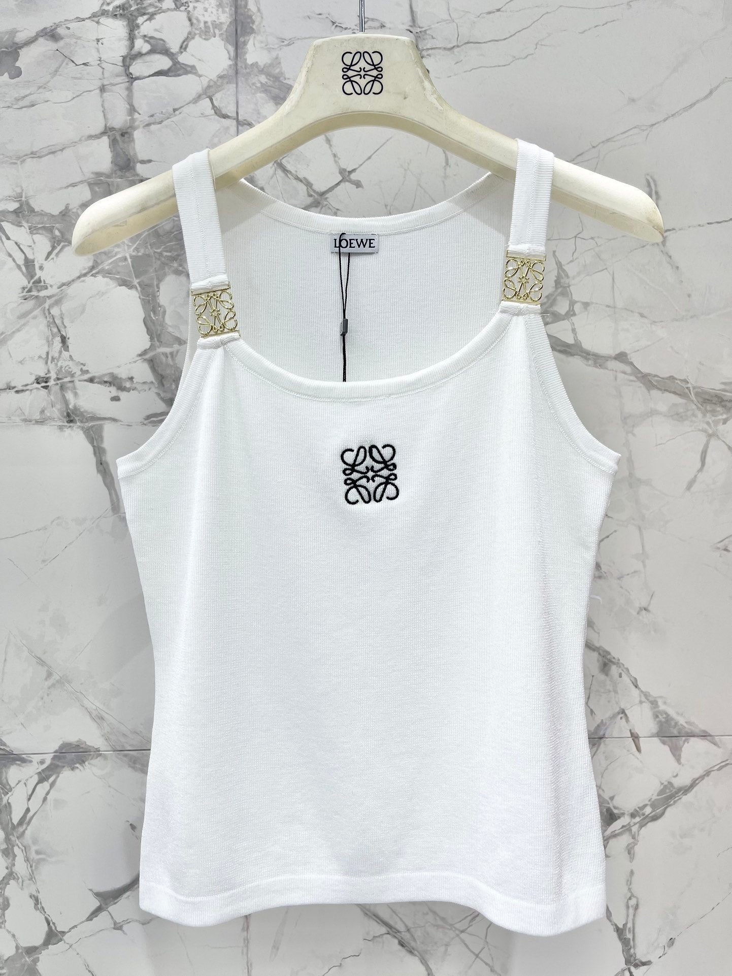 Embroidered logo knitted camisole