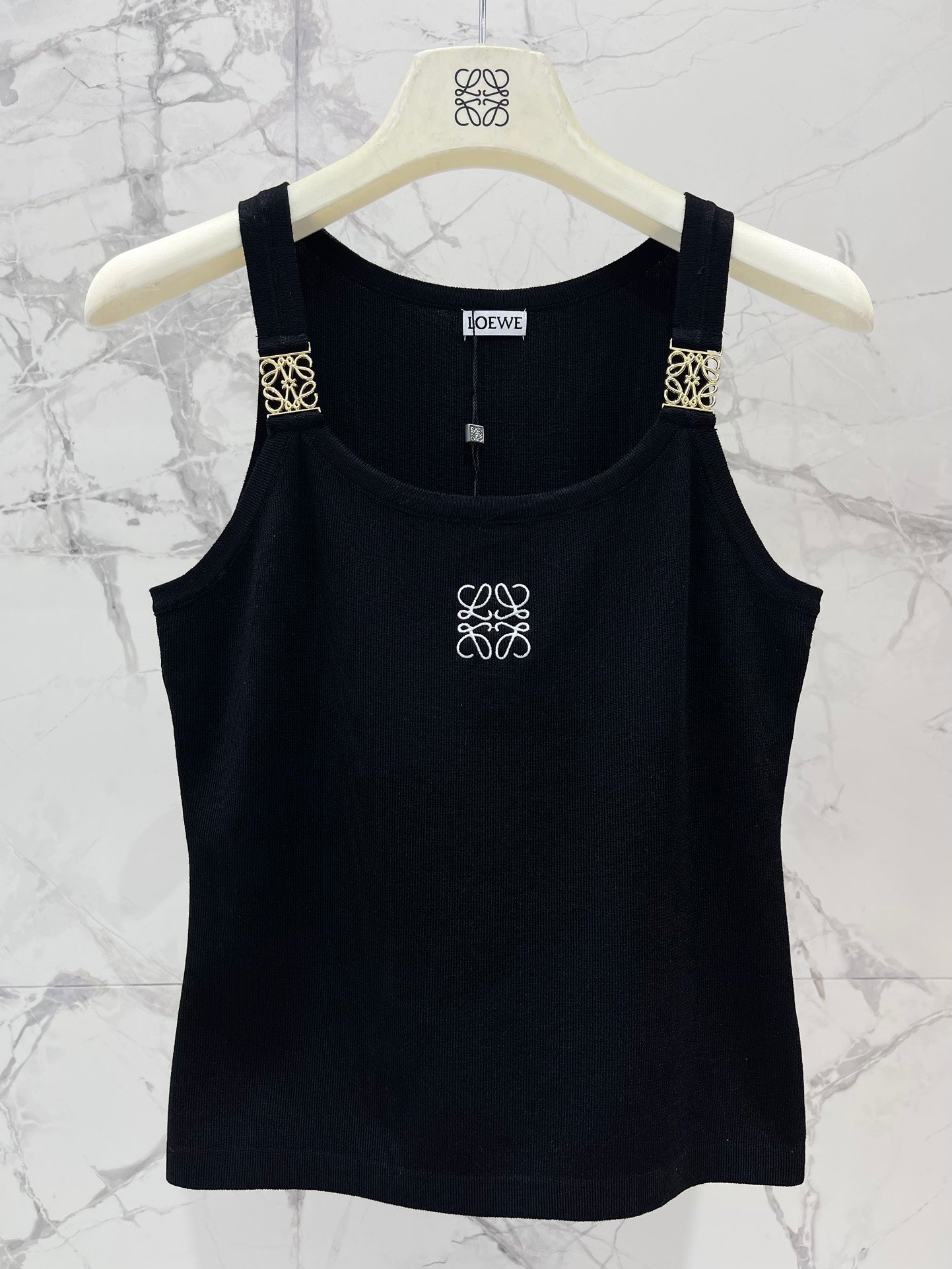 Embroidered logo knitted camisole