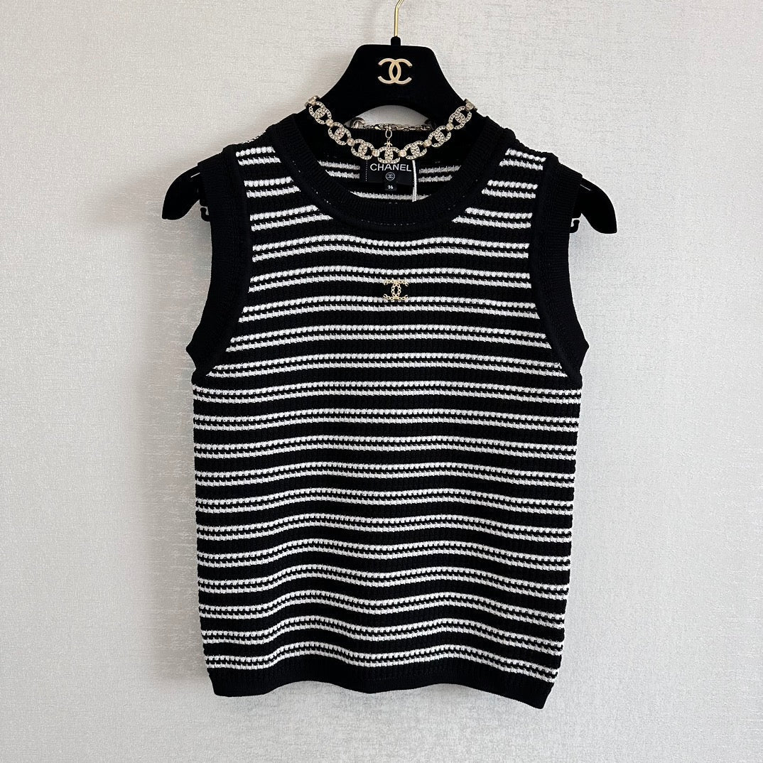 Striped logo vest