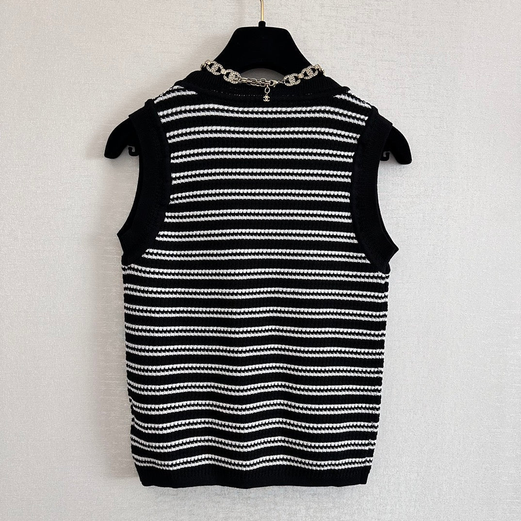 Striped logo vest