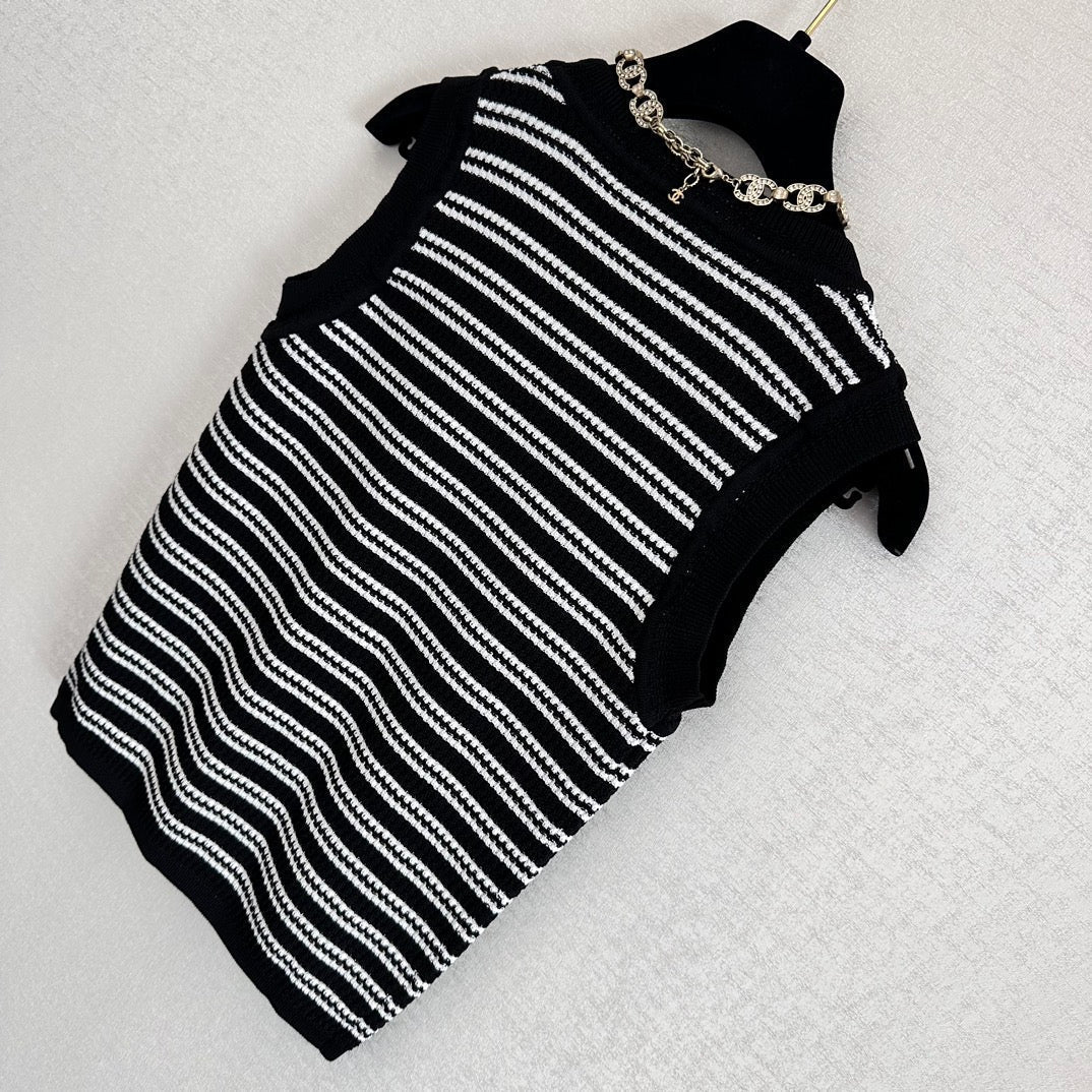 Striped logo vest