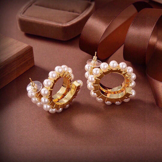 2024FW-7 Fashion Pearl Diamond Earrings